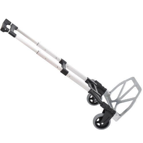EasyComfort Carrello Portapacchi Pieghevole max 70kg con Maniglie Telescopiche e Altezza Regolabile, 41x38.5x100 cm, Argento
