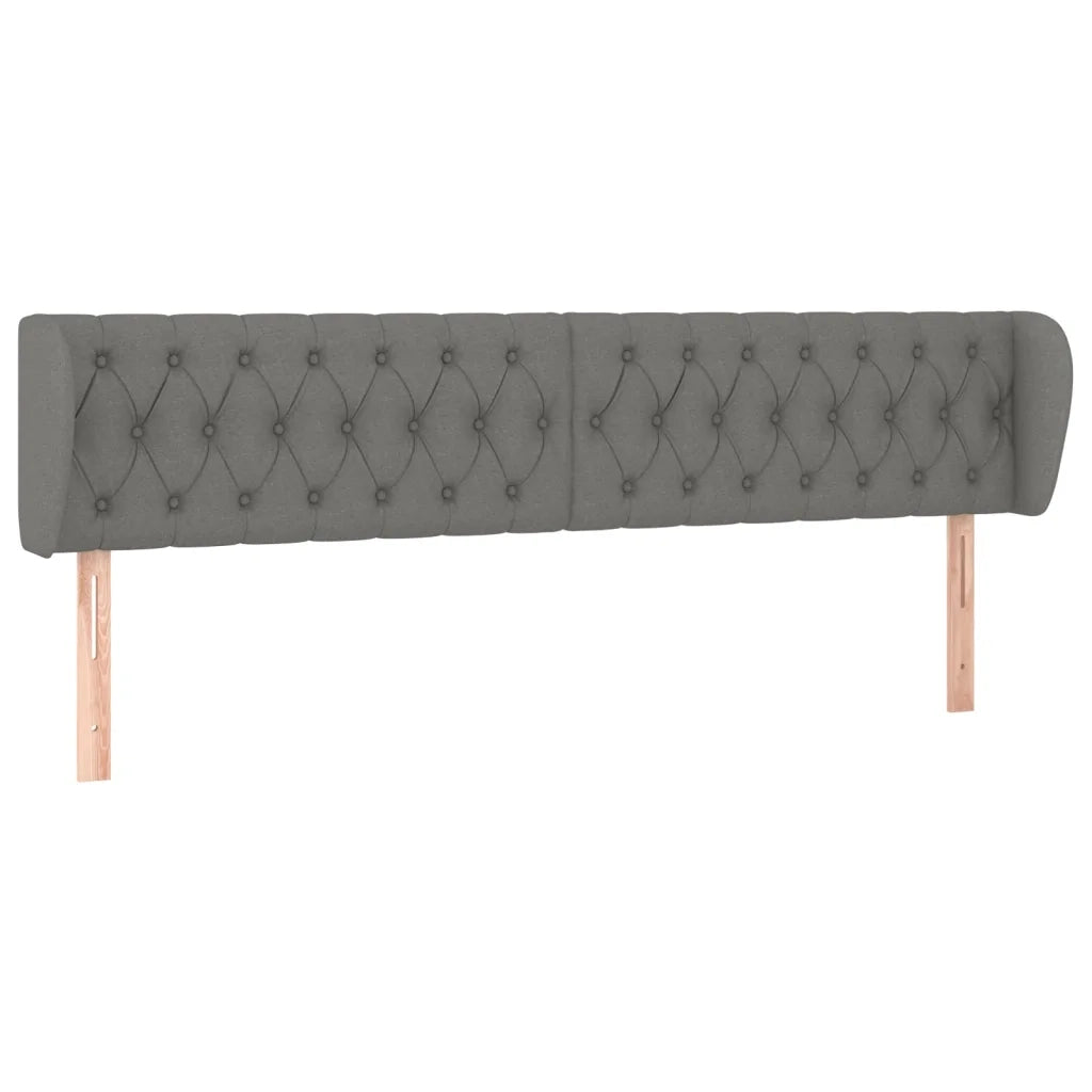 Testiera ad Orecchio-Testata con Orecchie Grigio Scuro 203x23x78/88 cm in Tessuto 852142