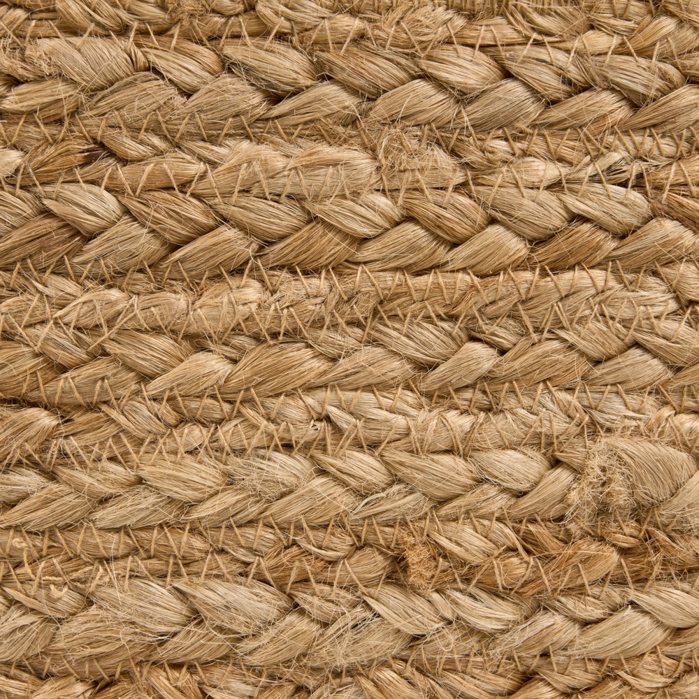 Pouf rotondo in iuta beige con imbottitura in perline di EPS, 70 x 70 cm, stile boho
