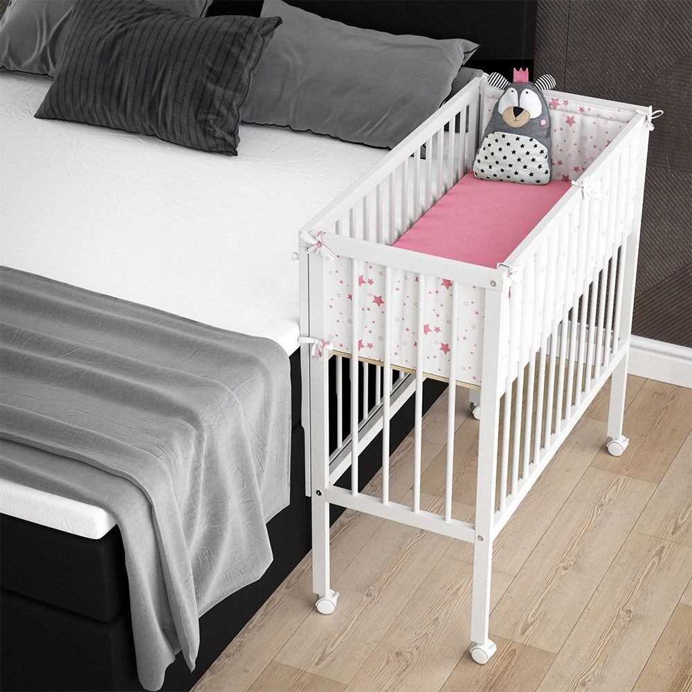 Vitalispa Lettino da attaccare al letto Bianco 94 x 90 cm 2 guide laterali