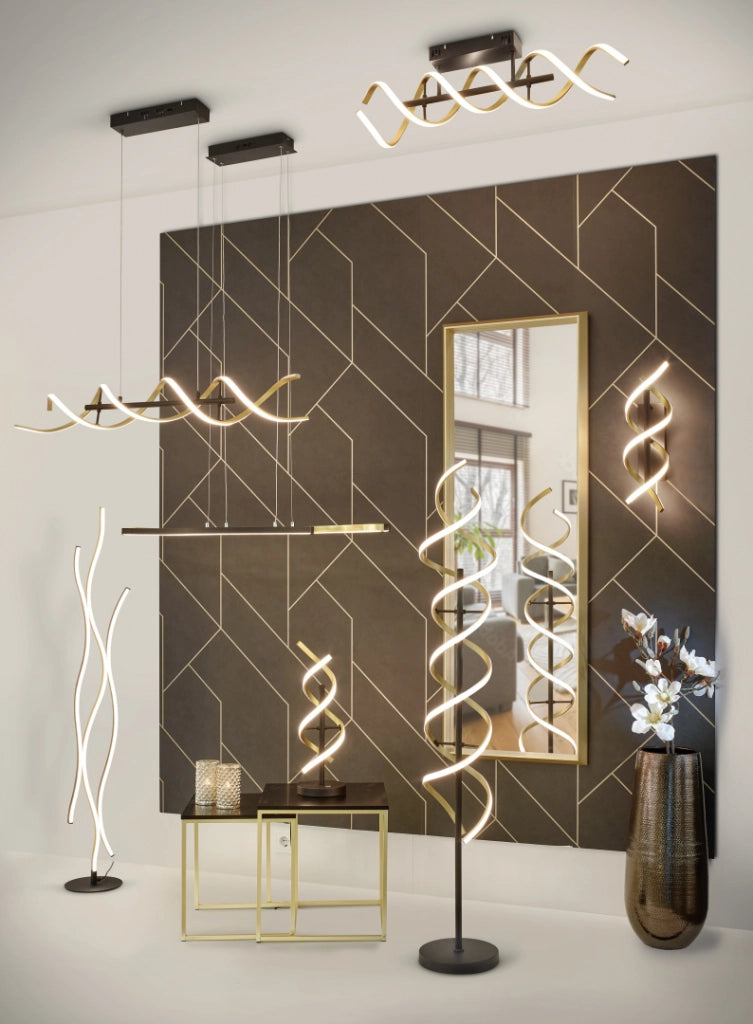 Lampada da tavolo LED Sequence oro/nero Trio 541810208