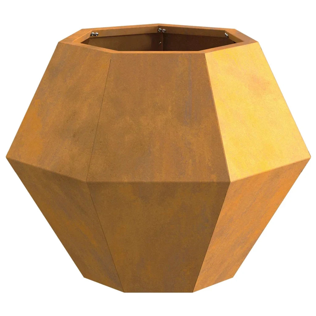 Fioriera rettangolare da esterno dal design moderno 50 x 50 x 40 cm in acciaio arrugginito codice 02_0053130.
