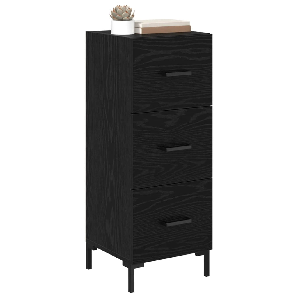 Credenza Rovere Nero 34,5 x 34 x 90 cm Legno multistrato