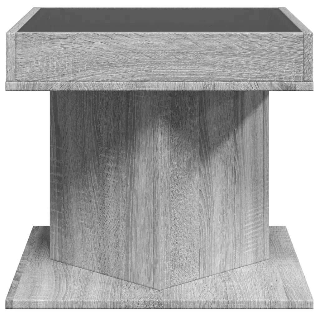 Tavolino Salotto con LED Grigio Sonoma 50x50x45 cm Multistrato