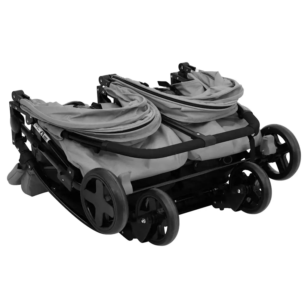 Passeggino Gemellare Grigio Chiaro e Nero in Acciaio CFW5900869
