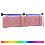 Testiera | Testata sospesa Con luce LED Rosa Velluto