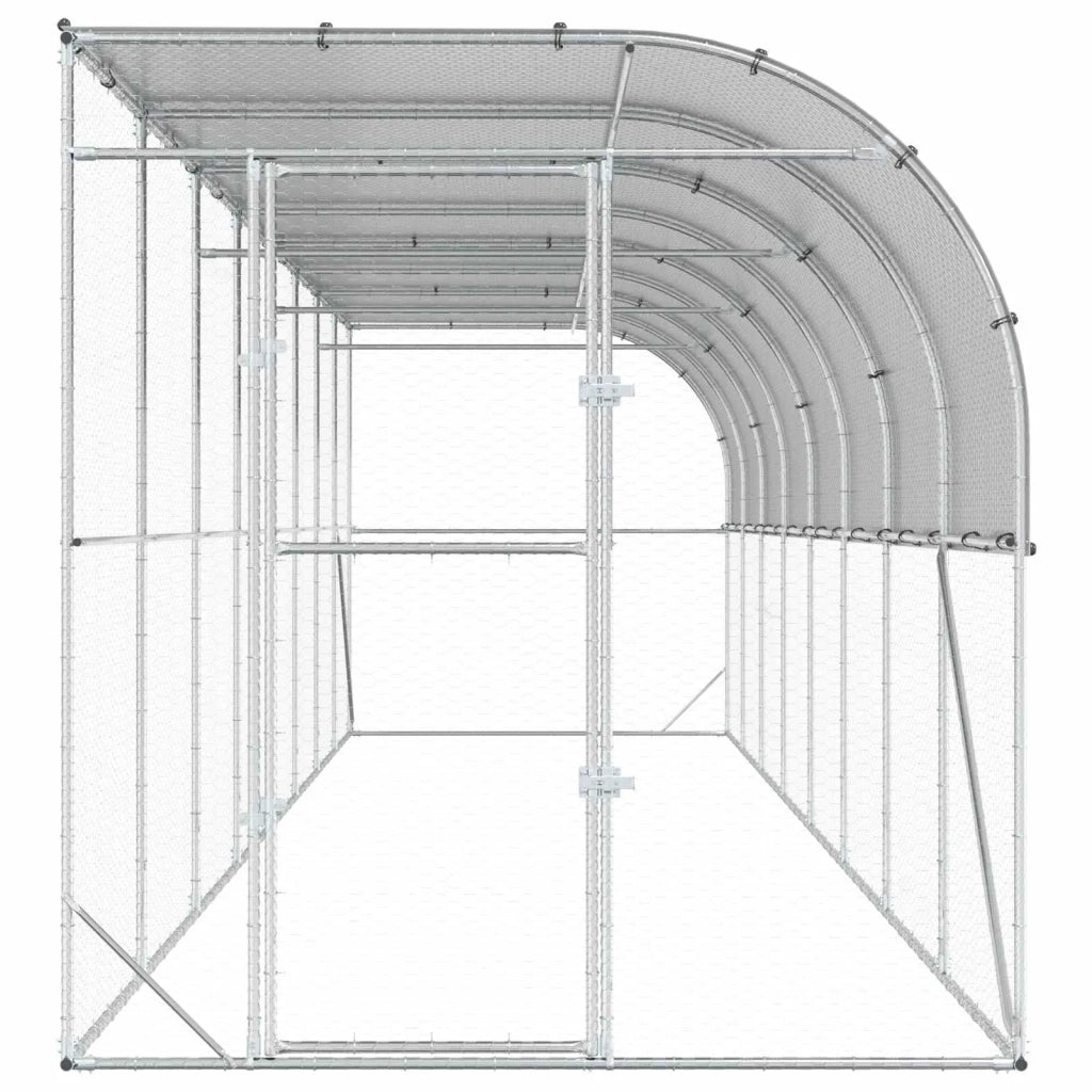 Gabbia per Polli Contro il Muro Argento 600 x 150 x 215 cm 3434738