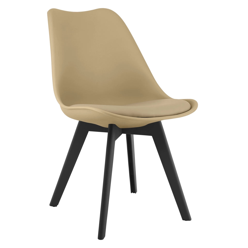 Sedia VALORA RIXK - Beige scuro con gambe nere x 3
