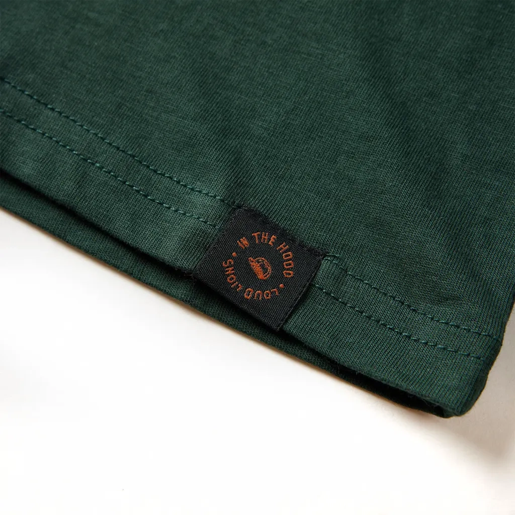 Maglietta da Bambino a Maniche Lunghe Verde Scuro 104 12840