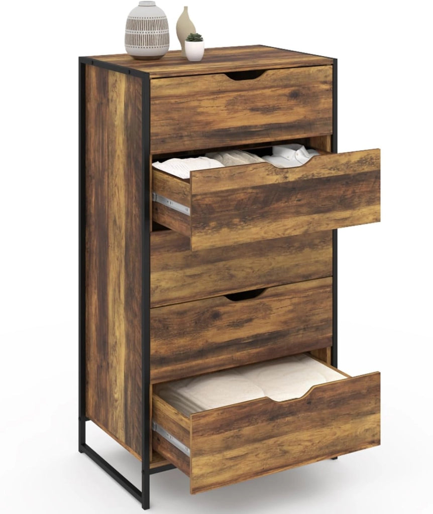 Cómoda HAWKINS de 5 cajones y 60 cm de diseño industrial