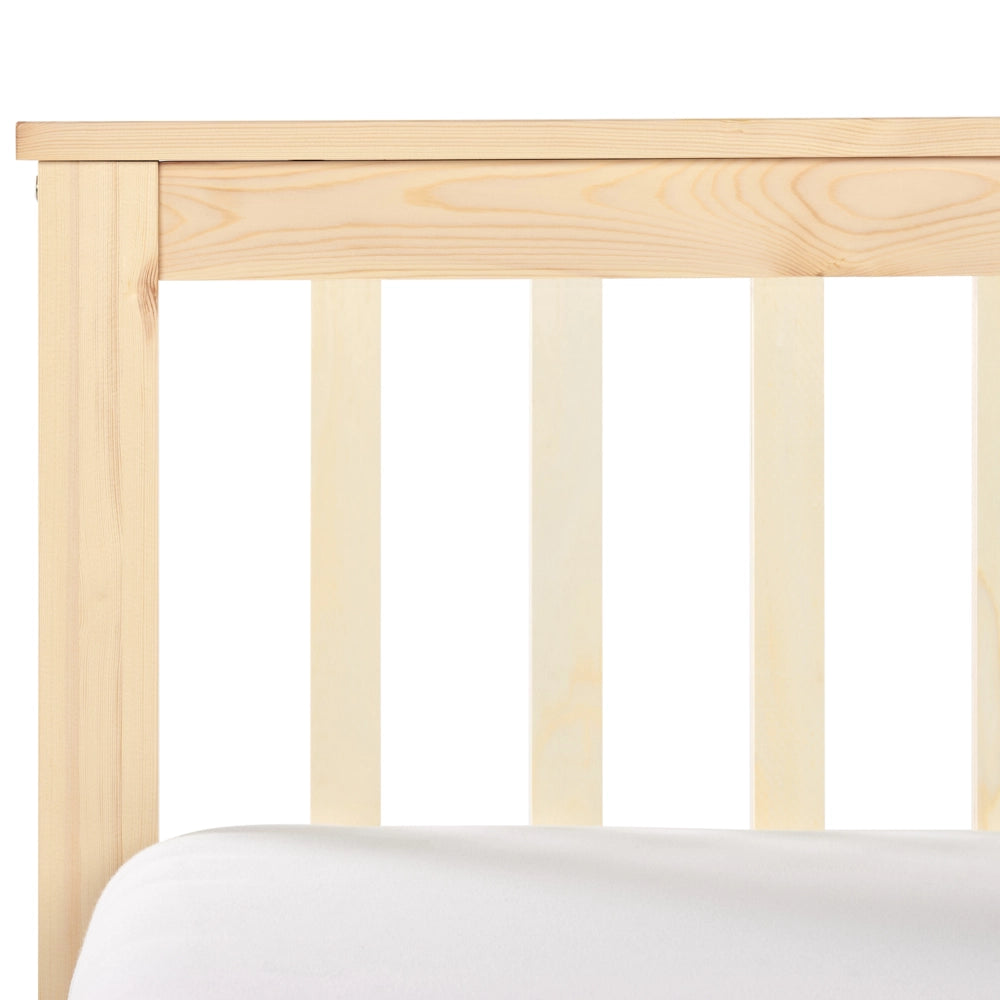 Letto matrimoniale in legno di Pino chiaro con Rete a Doghe 180 x 200 cm stile minimalista