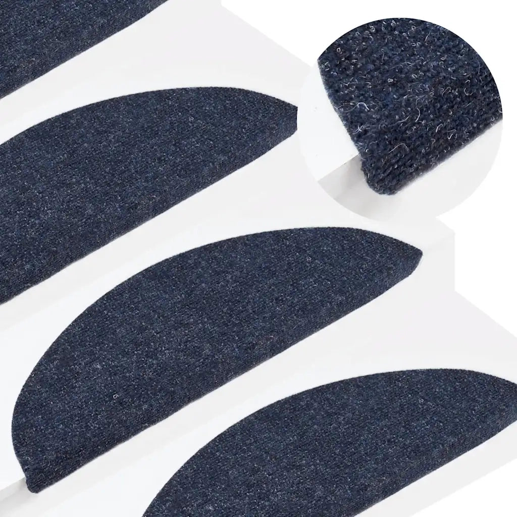 Tappetini per scale autoadesivi 10 pz 56x17x3 cm blu semicircolari 149685