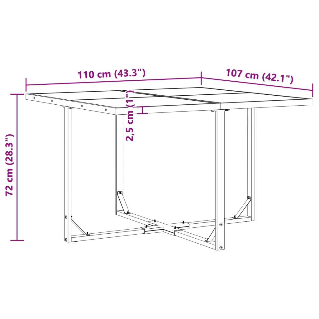 Set da pranzo da giardino  in 10 pezzi con cuscini in acciaio e Textilene