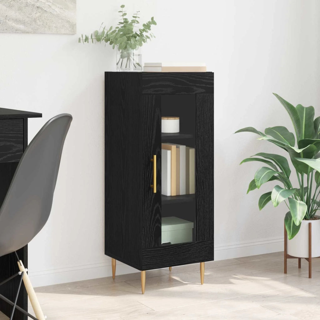 Credenza | Madia | Buffet da pranzo | Armadio da pranzo Rovere nero 34 x 34,5 x 90 cm Legno multistrato