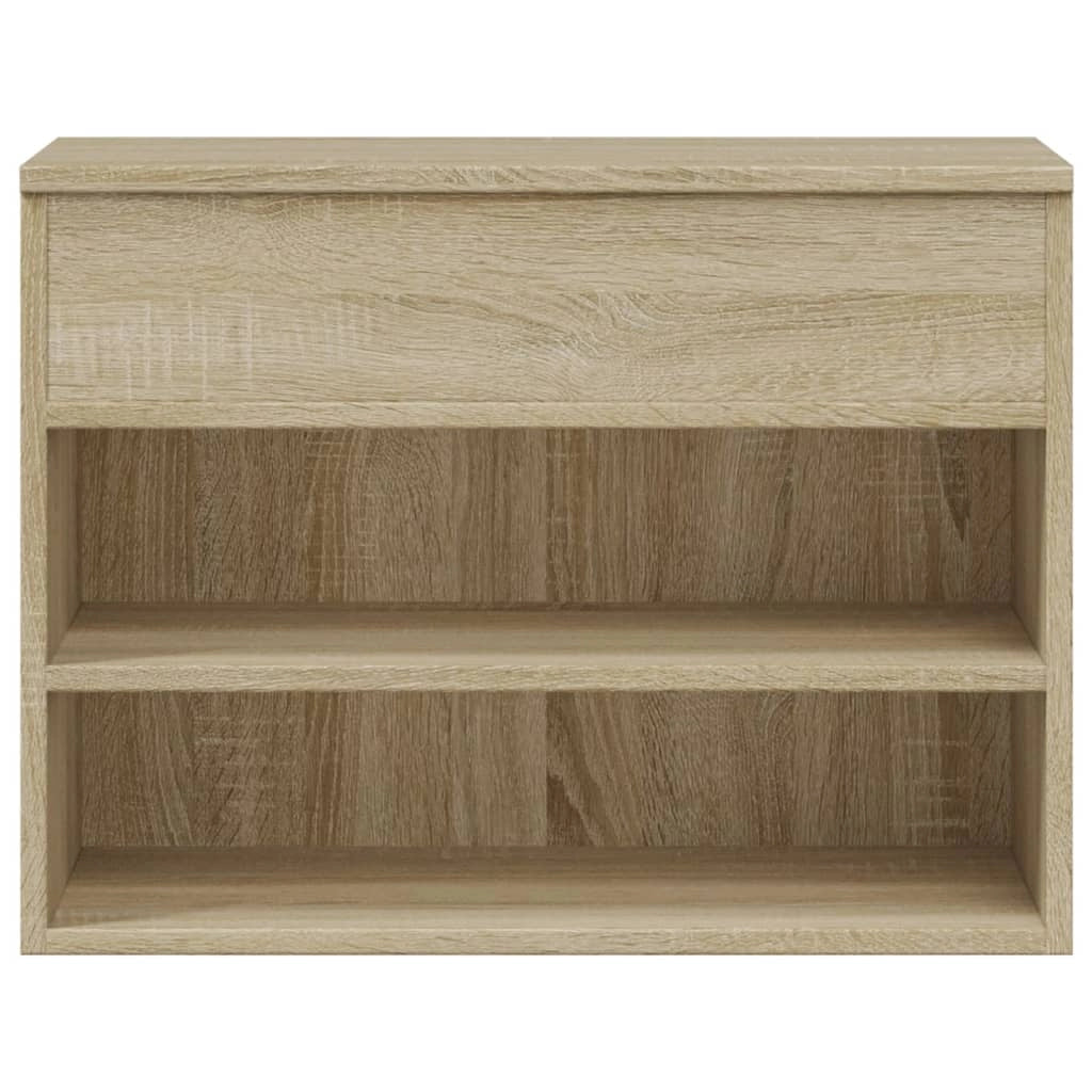 Panca portascarpe mobiletto porta-stivali cassettiera mensola mobile da ingresso rovere Sonoma 60 x 30 x 45 cm legno ingegnerizzato marrone 02_0022945