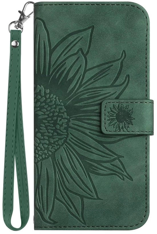 Copritelefono Shockresistente - Vivo V50 5G / Vivo V50e 5G - Pelle in Pelle - Con Cerniere a Carte - Chiusura Magnetica - Disegno Tridimensionale Fiori di Zinnia - Copritelefono