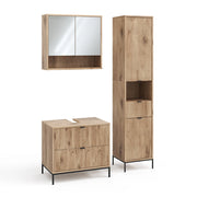 Vicco Set di mobili da bagno Quercia vichinga 3 parti