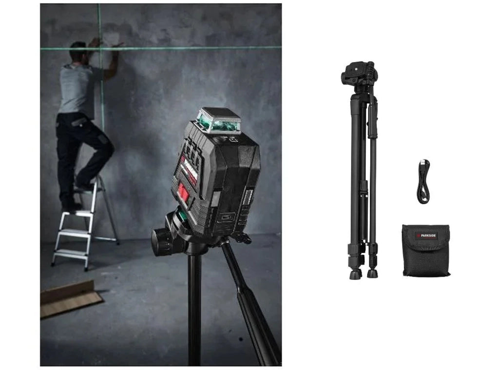 Livella Laser a Croce PARKSIDE PERFORMANCE Ricaricabile con Treppiede 4V - Prodotto esposto in negozio