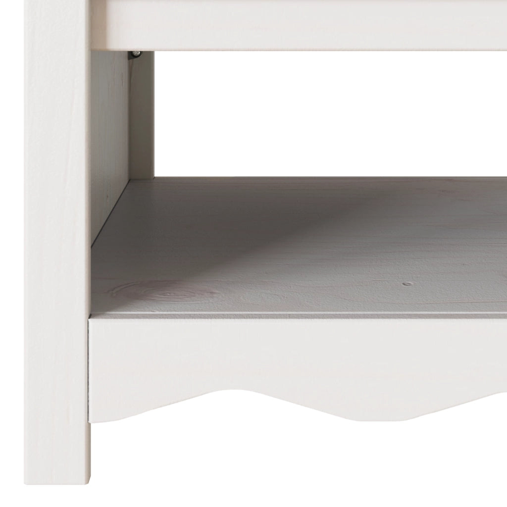 Tavolino da caffÃ¨ "DRAMMEN" Bianco 99x55x45 cm in Legno di Pino