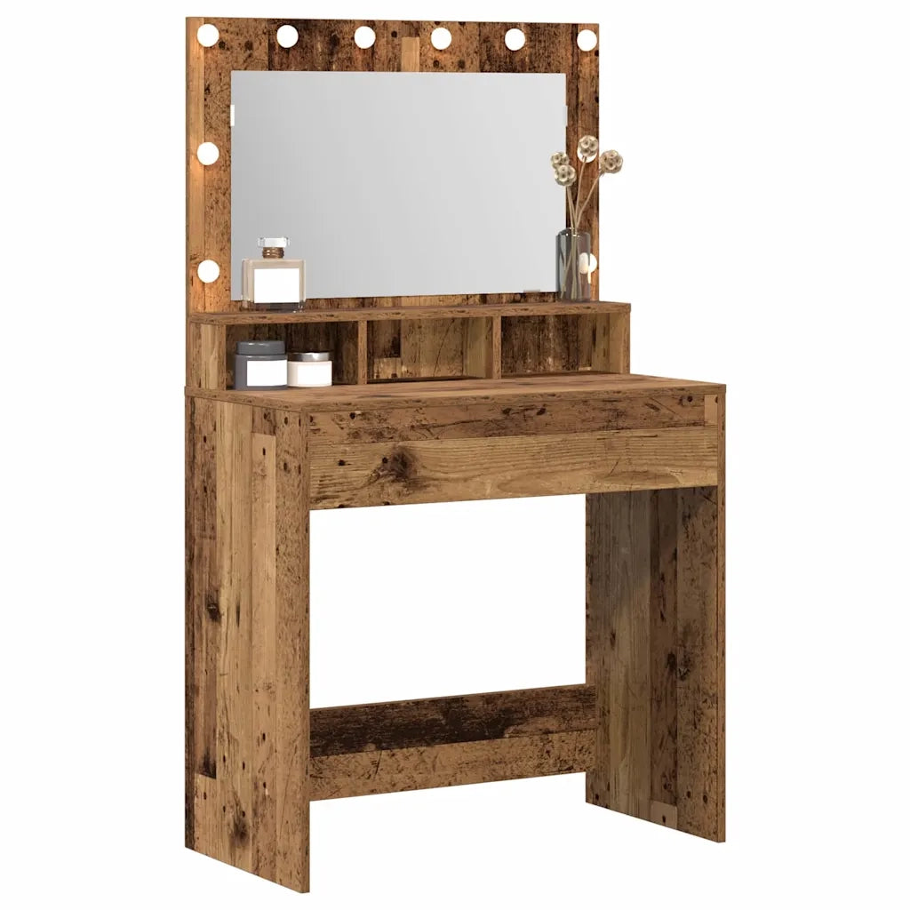 Tavolo da Trucco con specchio Legno vecchio 75,5 x 41 x 135 cm 865116