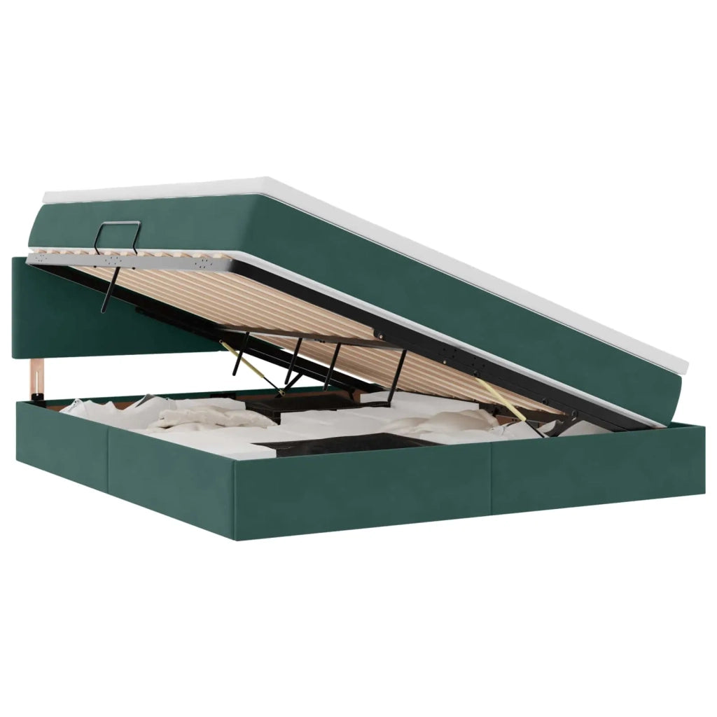 Letto con Contenitore Verde Scuro 180 x 200 cm Velluto