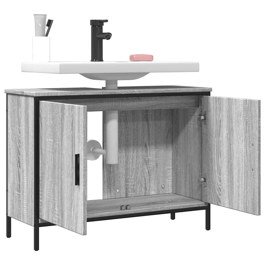 Mobile Lavabo | Armadio Lavabo Bagno Grigio Sonoma 80x30x60 cm Legno Multistrato