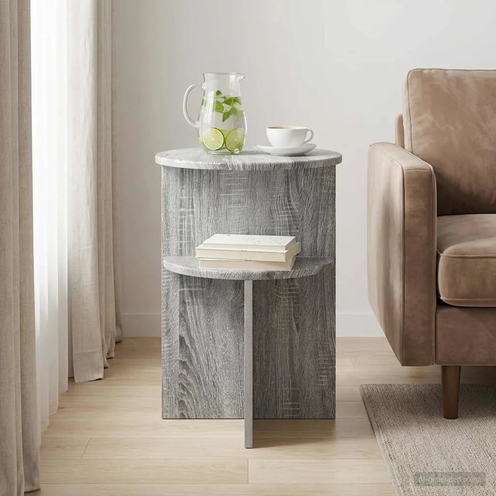 Tavolo laterale | Tavolino con archiviazione Grigio Sonoma ? 39,5 x 55 cm