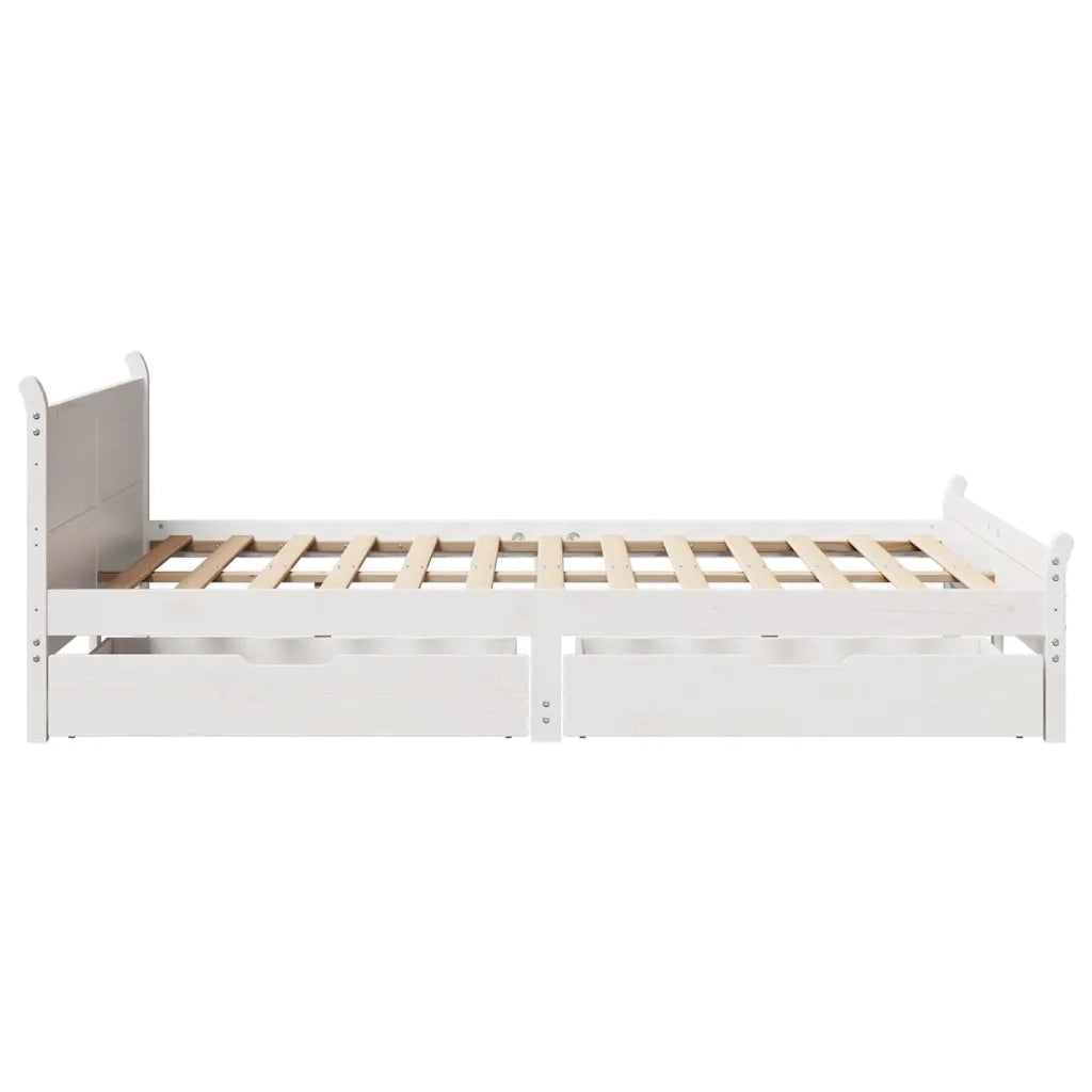 Letto senza Materasso Bianco 150x200 cm Legno Massello di Pino 3309768