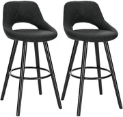 Set di 2 sgabelli da bar rivestiti in tessuto con gambe in legno antracite 19_0000563