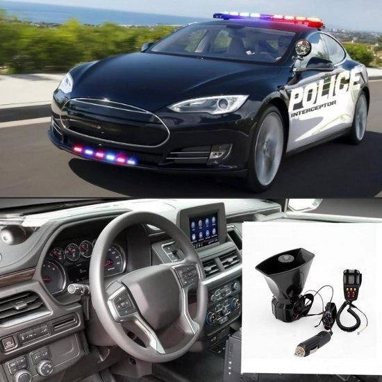 Fischietto Auto 130db 7 Tonalità Suono Fischietto per Veicoli 12V - Sistema Altoparlante in ABS Plastica Nera