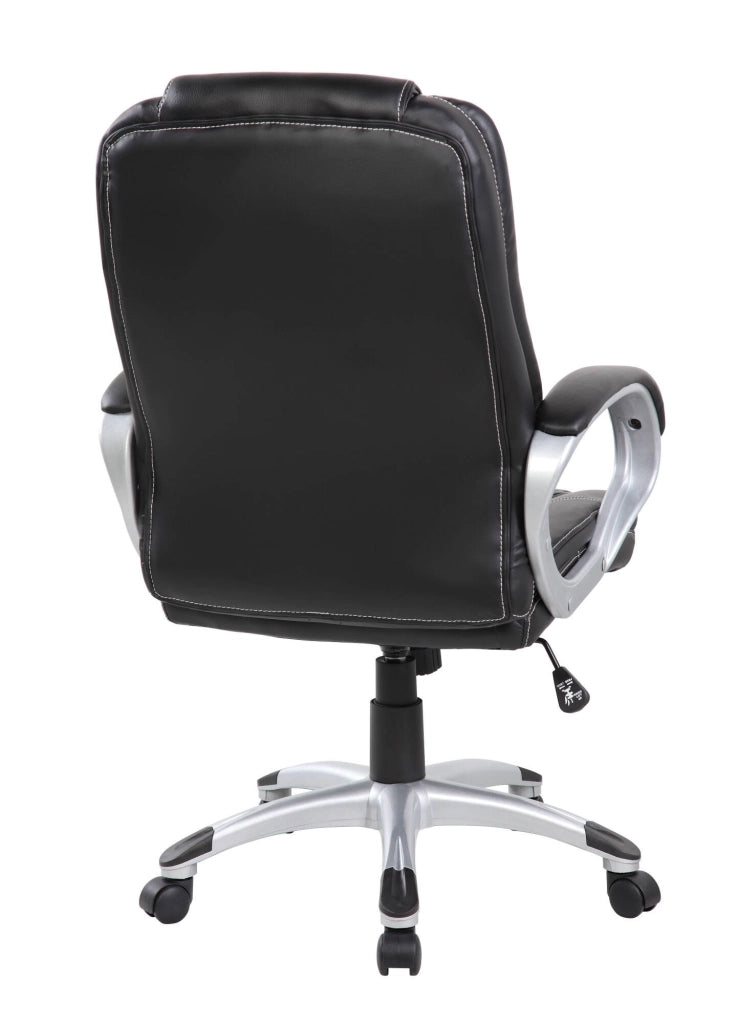 Sedia da ufficio Iolanda, Poltrona direzionale con braccioli, Sedia ergonomica da ufficio, 69x63h105/116 cm, Nero