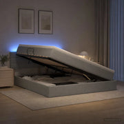 Letto con contenitore LED e materasso Grigio Chiaro 3459003
