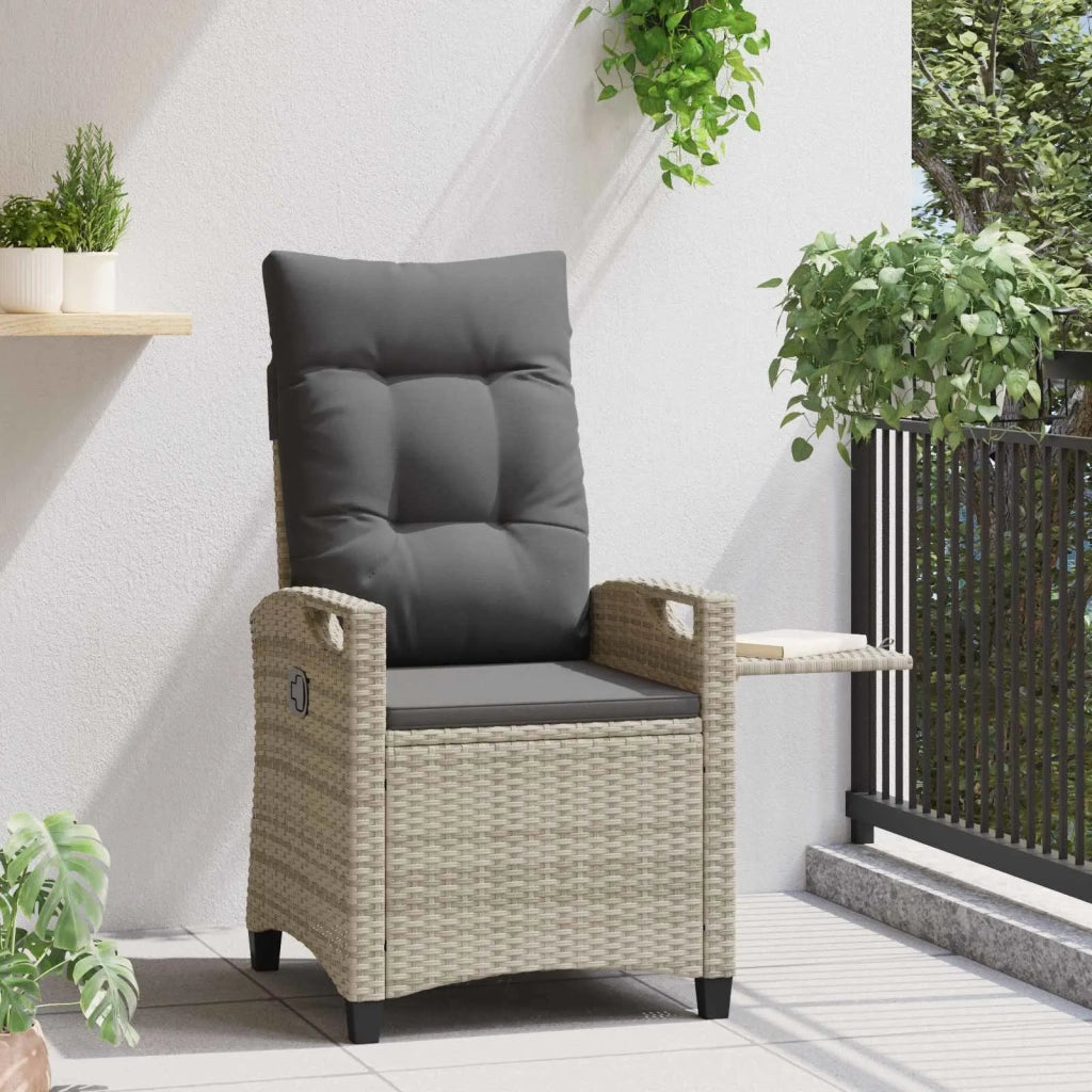 Sedia da giardino reclinabile Grigio chiaro e grigio scuro