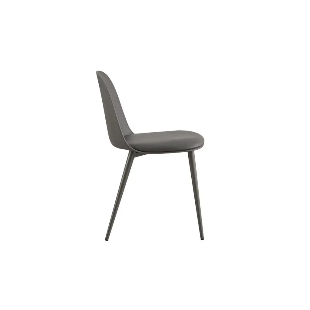 Sedia JASMON – Cuscino in PU Grigio con gambe in metallo – H81 × L51 × P44 cm
