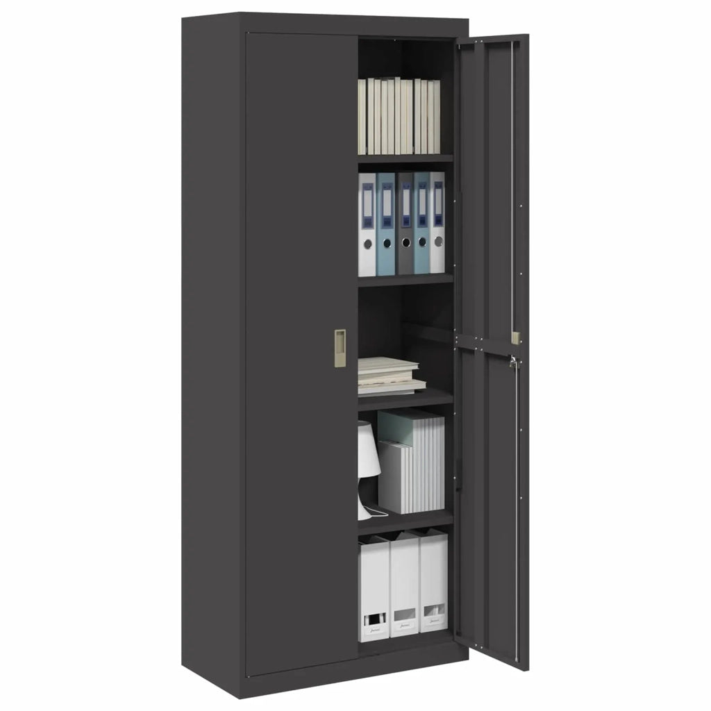 Armadio Nero 80 x 40 x 200 cm Acciaio