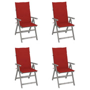 Sedie da Giardino Reclinabili 4pz Cuscini Acacia Massello cod mxl 6437