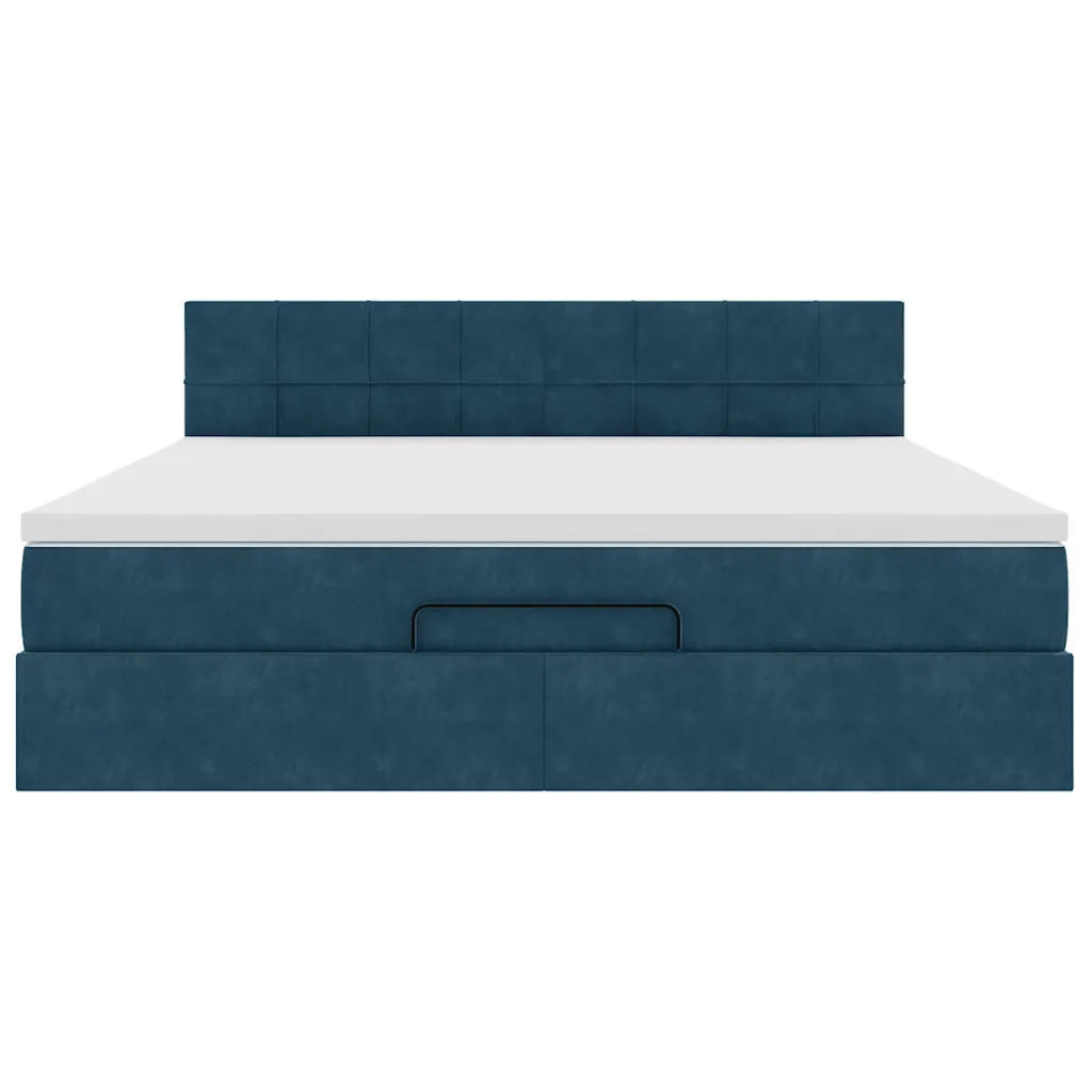 Struttura Letto Pouf con Materasso 160x200 cm in Velluto