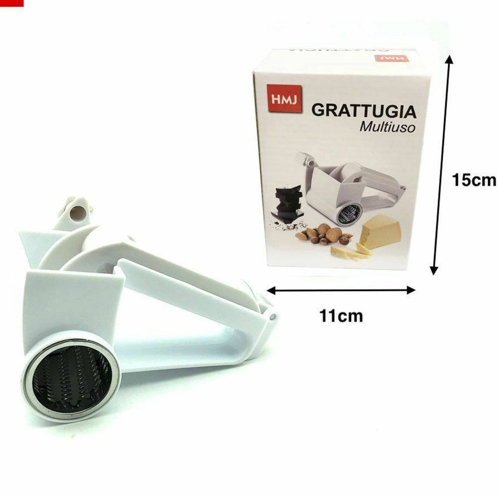 Trade Shop - Grattugia A Manovella Manuale Multifunzione Gratta Formaggio Utensile Cucina -