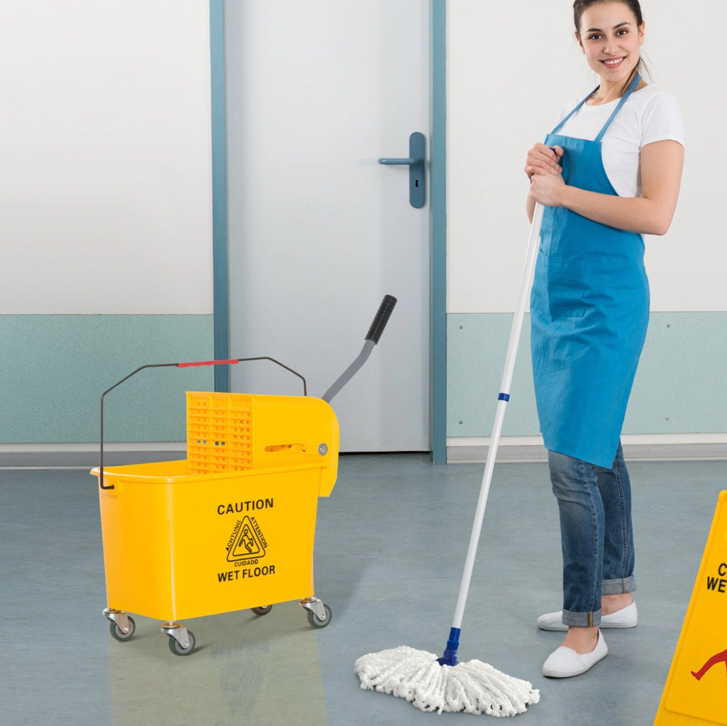Secchio mop 20 L a due scomparti con strizzatore e ruote