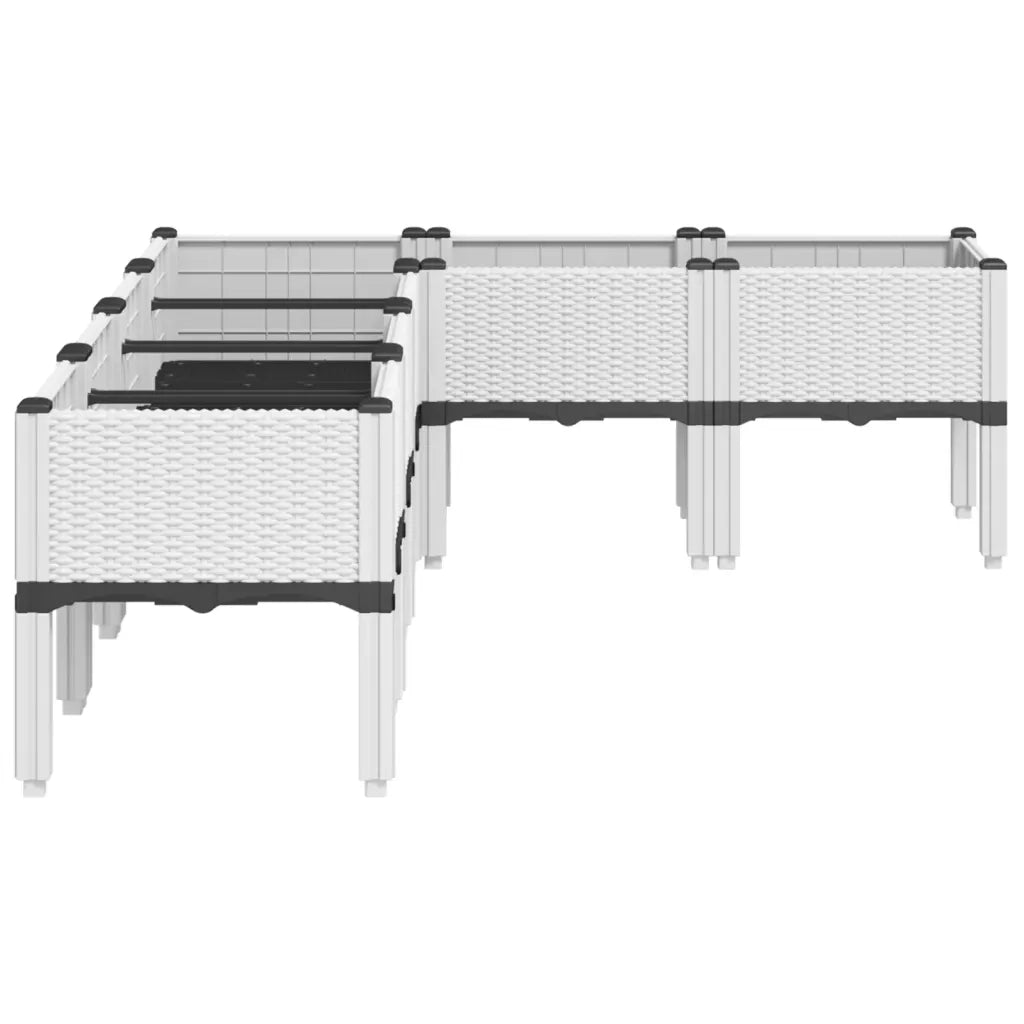 Fioriera da Giardino con Gambe Bianca 160x120x42 cm in PP 367909