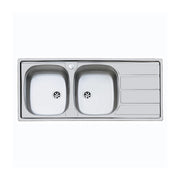 Lavello inox 2 vasche sxsc. 116x50 incasso