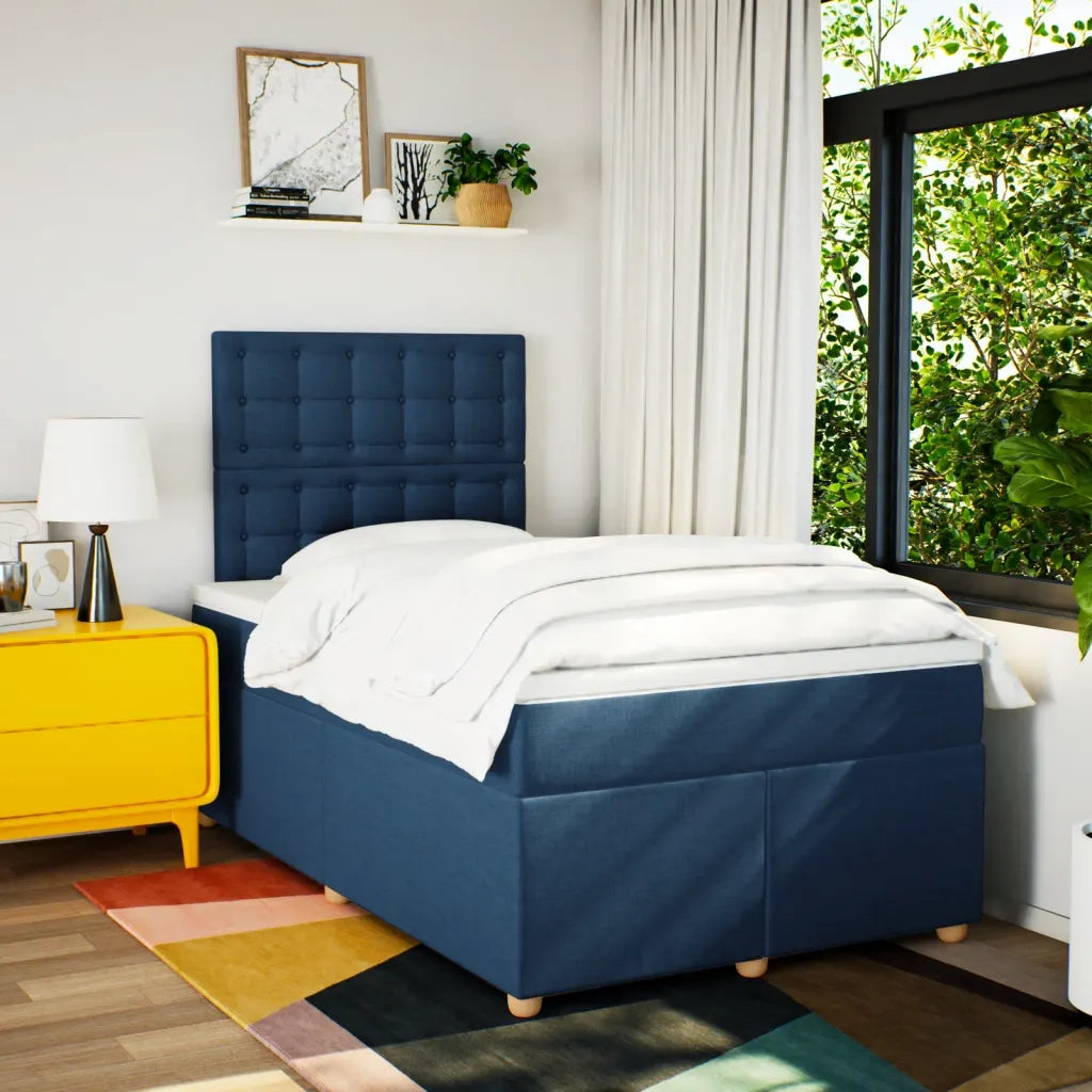 Giroletto a Molle con Materasso Blu 120x200 cm in Tessuto 3293567