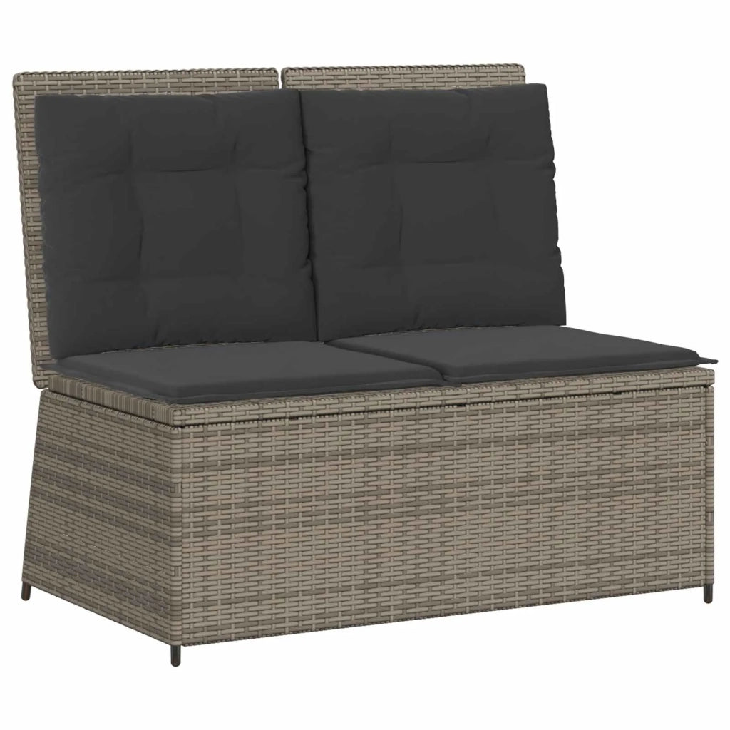 Panchina da giardino Grigio polyrattan