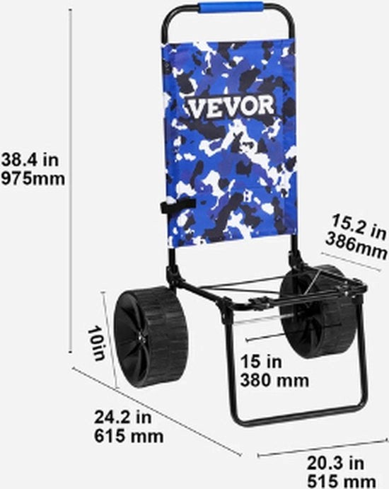 Carrello per spiaggia - Opvouwbaar - Modello: Strandwagen - Capacità: 50 kg - Materiale: Legno - Dimensioni: 60 x 40 cm - Peso: 4 kg - Colore: Bianco