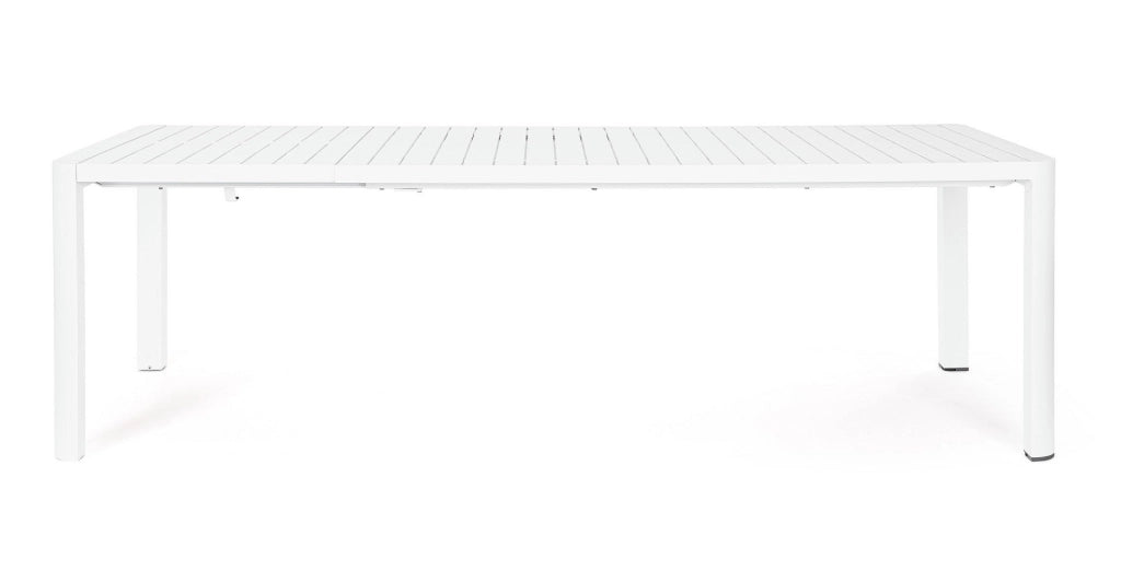 Tavolo Allungabile da Giardino 100x180/240x77.5 cm in Alluminio Kiplin Bianco