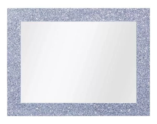 Mobili2g - specchiera glitter argento rettangolare- misure: l.90 x h.148 x p.3