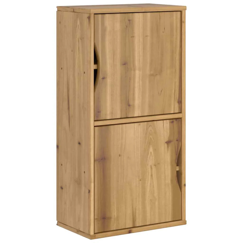 Mobiletto laterale rustico classico 40 x 24 x 79 cm ampio spazio di archiviazione atmosfera accogliente legno massello color miele 02_0058038