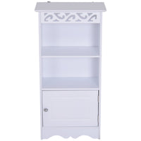 Mobiletto da Bagno in 40x23x80 cm  Floreale Bianco