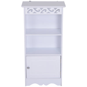 Mobiletto da Bagno in 40x23x80 cm  Floreale Bianco