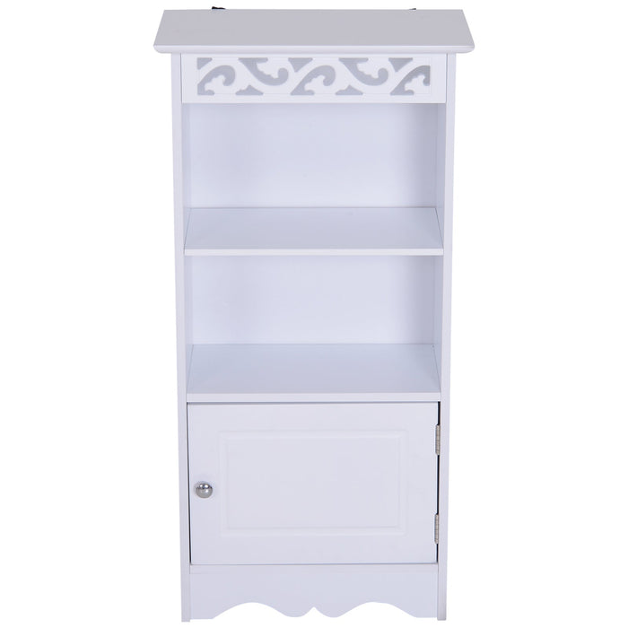 Mobiletto da Bagno in 40x23x80 cm  Floreale Bianco